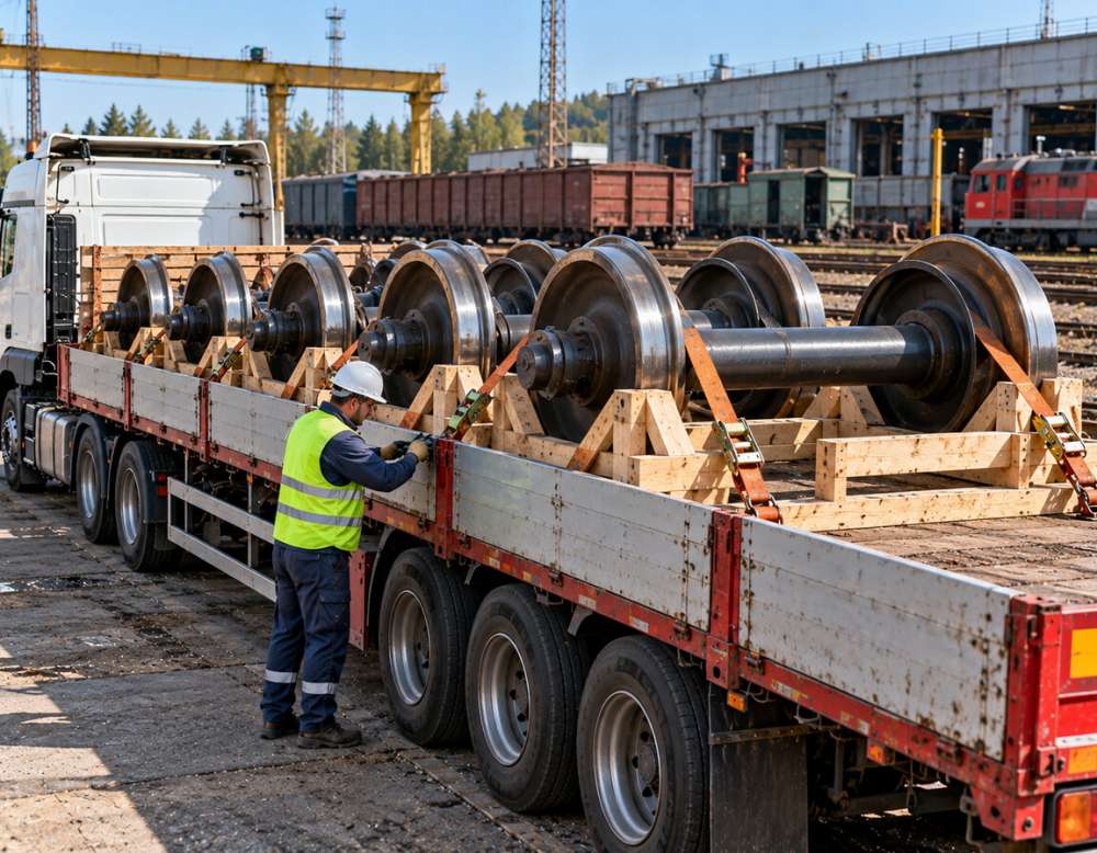 Перевозка железнодорожных колёсных пар и запчастей вагонов