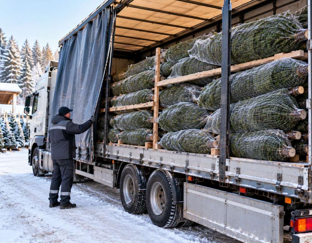 Перевозка новогодних ёлок и ёлочных украшений